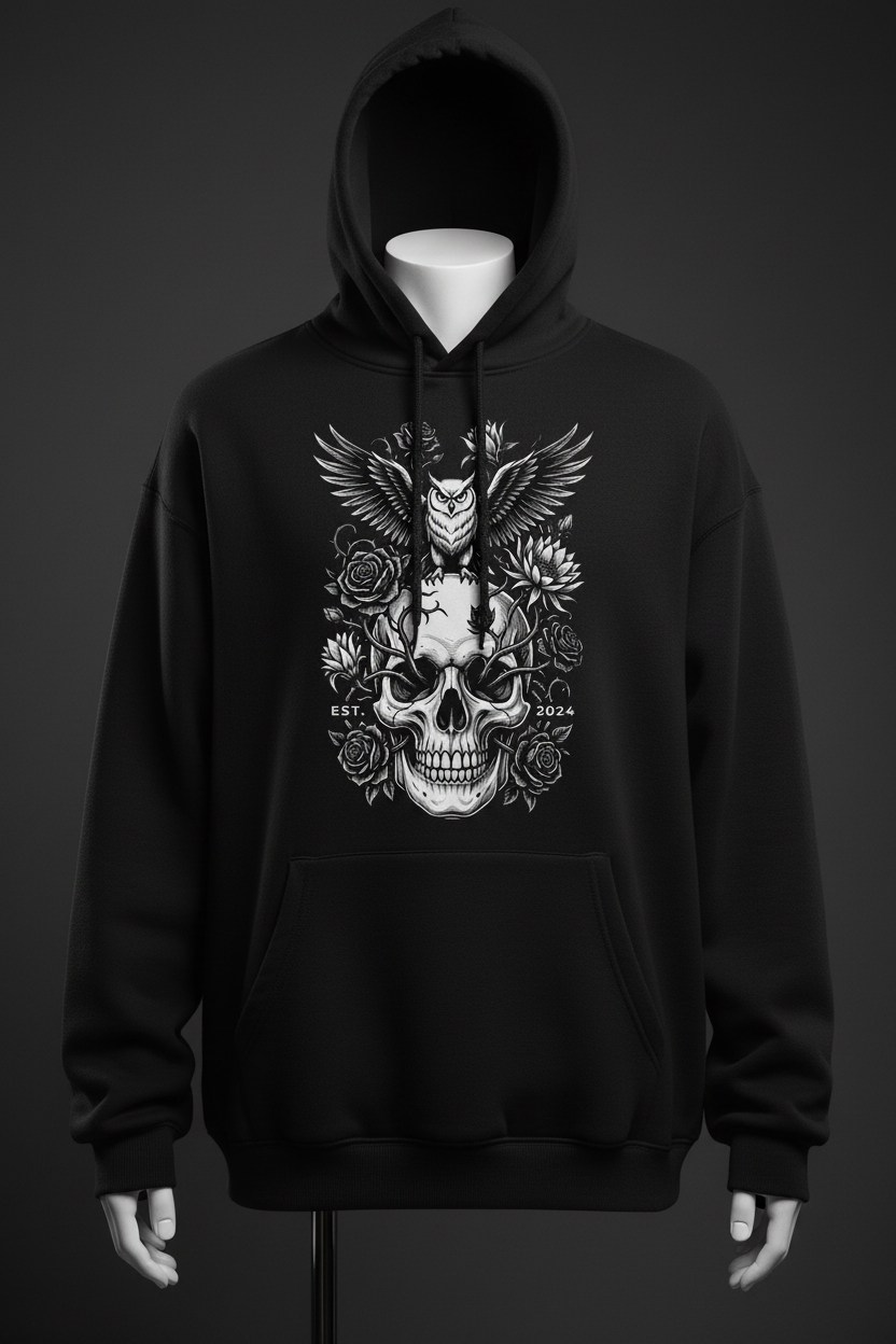 Dark Skull Black Hoodie
