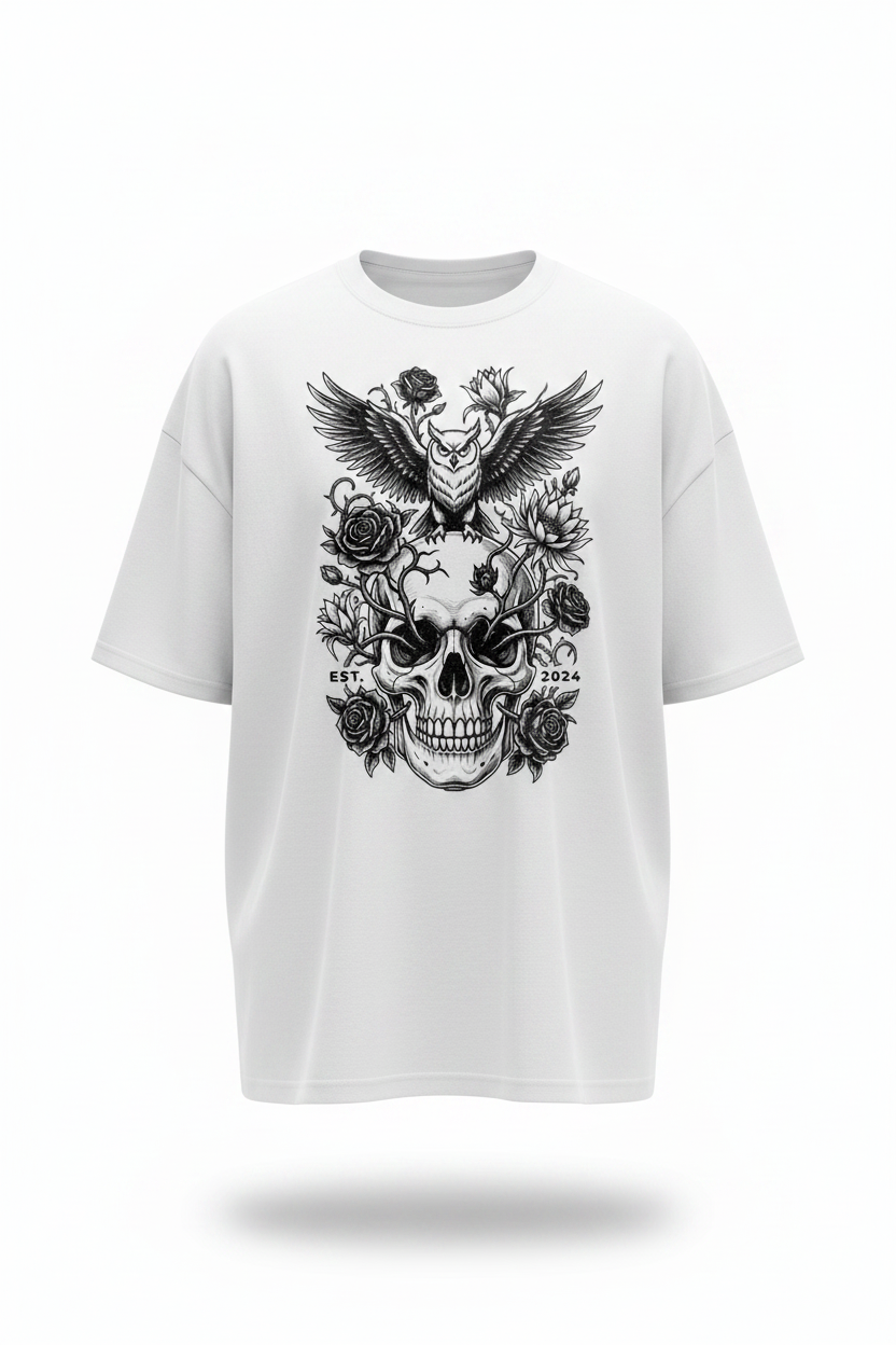 Dark Skull White Tee