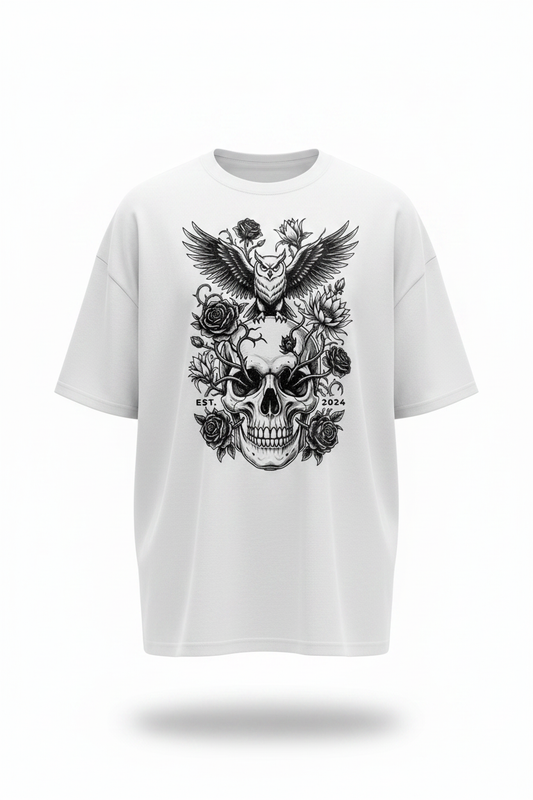 Dark Skull White Tee