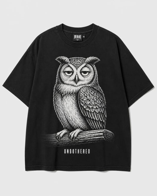 Night Owl Unbothered Oversized T-Shirt — Washed Black